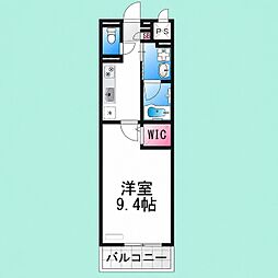 オリエンタルヴィラ 1Kの間取図画像