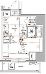 AXAS品川 1Kの間取図画像