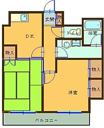 メゾンプチフォーレ 2DKの間取図画像