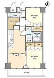 COMFORIA川口 2LDKの間取図画像