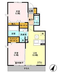 オーランド 2LDKの間取図画像