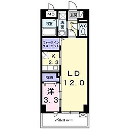 ラ・ソレイユ 1LDKの間取図画像