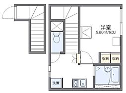 レオパレスアミー2 1Kの間取図画像