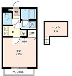 ボオンブン 1Kの間取図画像