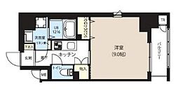グランカーサ日本橋浜町 1Kの間取図画像
