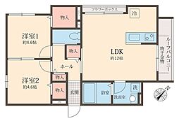 ALVA 2LDKの間取図画像