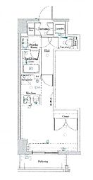DIPS大山熊野町 2階ワンルームの間取り