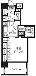 ライオンズシティ白金高輪 7階1DKの間取り