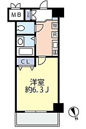 グランヴァン横濱ビアンコーヴォ 1Kの間取図画像