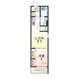 クリエオーレ福町2 1LDKの間取図画像