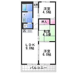 パークサイドマンション 3LDKの間取図画像