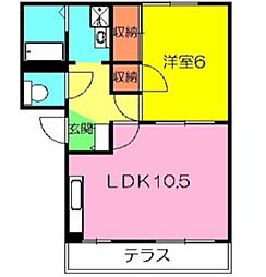 グリーンヒル1995 1LDKの間取図画像