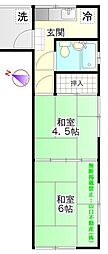 ハイツ秀峰 2Kの間取図画像