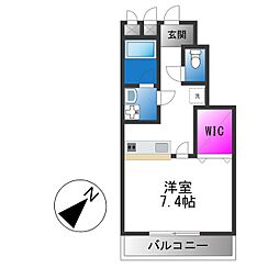 フジパレスフォンターナ1番館 1Kの間取図画像