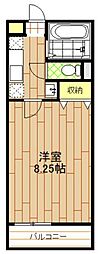 ミーティア 1Kの間取図画像