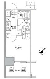 コンフォリア渋谷ウエスト 1Kの間取図画像