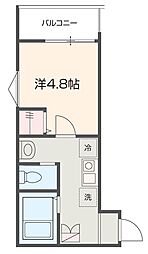 MELDIA西川口II 1階1Kの間取り
