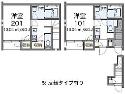 クレイノけやき 1Kの間取図画像