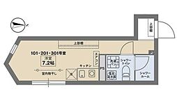 ココフラット蒲田イースト ワンルームの間取図画像