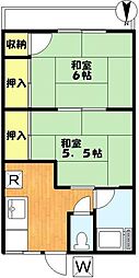 第二六竹荘 2Kの間取図画像