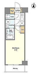 ラドゥセール赤羽 1Kの間取図画像
