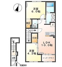 サンプレスII 2LDKの間取図画像