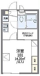レオパレスプラチナ 1Kの間取図画像