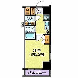 ソアブール高田馬場 1Kの間取図画像