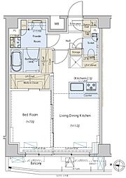 Cedar Plaza目黒本町 1LDKの間取図画像