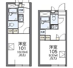 レオパレスAccess 1Kの間取図画像