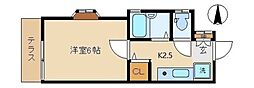 Plaisir 1Kの間取図画像