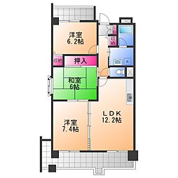 サン・クレール高石 3LDKの間取図画像