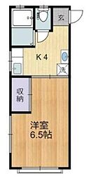 コスモ北原 1Kの間取図画像