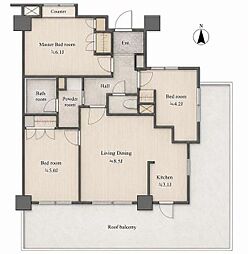 藤和シティコープ入谷 3LDKの間取図画像