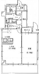 ローズパーク 1LDKの間取図画像