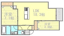 町田レジデンス 302 3階2LDKの間取り