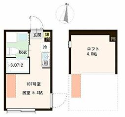 ハーモニーテラス春日町VIII ワンルームの間取図画像