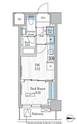 パークアクシス東陽町レジデンス 1DKの間取図画像