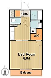JR横浜線 相原駅 徒歩16分の賃貸マンション 1階1Kの間取り