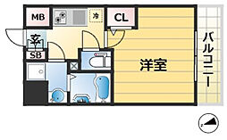クオーレ神戸山手 1Kの間取図画像