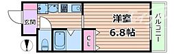 ビバリー千里丘 1Kの間取図画像