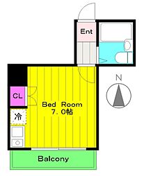 下里ビル ワンルームの間取図画像