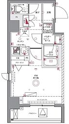 東武亀戸線 亀戸水神駅 徒歩3分の賃貸マンション 9階1Kの間取り