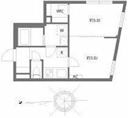グランピア四谷 2Kの間取図画像