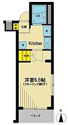 サンライズ 1Kの間取図画像