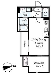 GRADUS拝島 1階1LDKの間取り