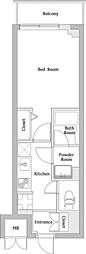 Nステージ下総中山 1Kの間取図画像