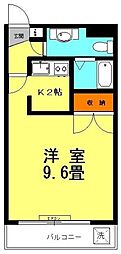 西武新宿線 井荻駅 徒歩7分の賃貸マンション 3階1Kの間取り