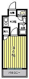 グランドール春日原 1Kの間取図画像