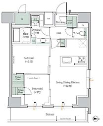ONEROOFRESIDENCE中野南台 2LDKの間取図画像